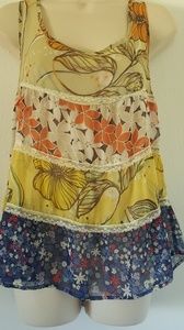 Rampage Sheer Tiered Tank Top